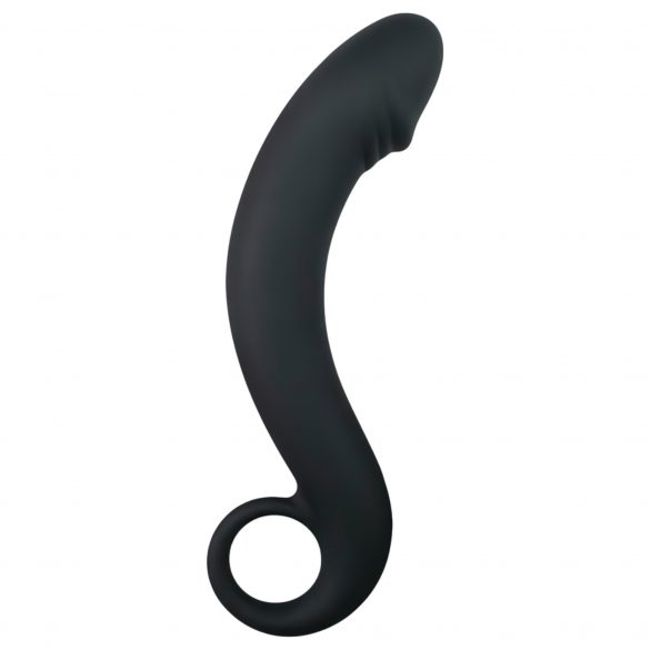 EasyToys Gebogen Dildo - siliconen anale dildo (zwart)