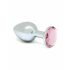 Rimba XS - roze metalen anaal dildo (zilver)