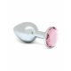 Rimba XS - roze metalen anaal dildo (zilver)