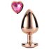 Gleaming Love - aluminium anaalplug met hartvormige steen (rosegoud)