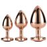 Gleaming Love - hartvormige anale plug set - rosegoud (3-delig)