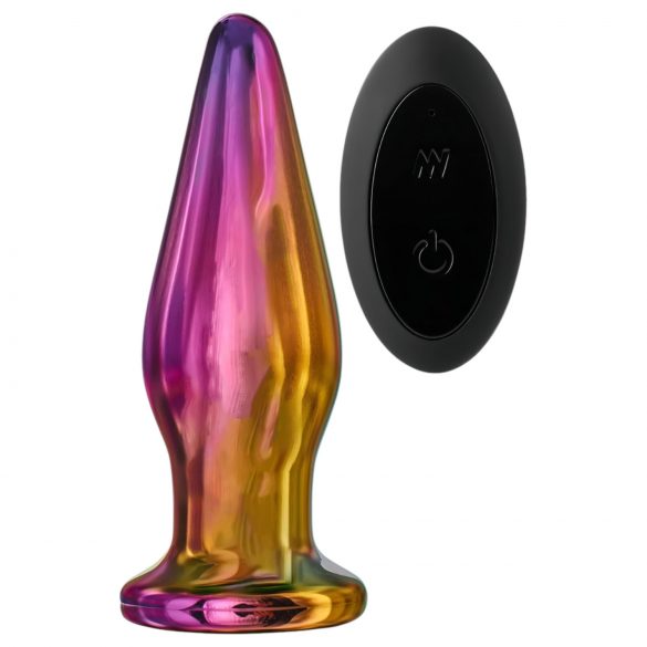 Glamour Glass - puntige, draadloze, glazen anaal vibrator (kleurrijk)