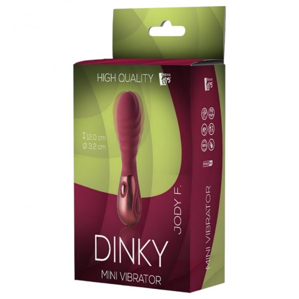 Dinky Jody F. Mini - Rechargeable Ribbed Mini Vibrator (Burgundy) 