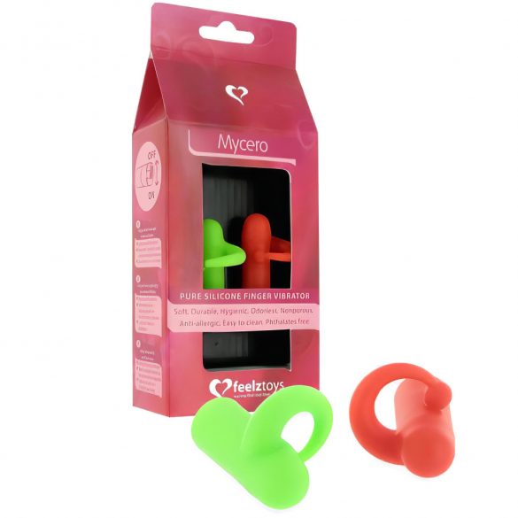 FEELZTOYS Mycero - vinger vibrator set - groen-rood (2 stuks)