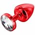 DIOGOL Anni - anaalplug met witte steen - rood (3 cm)