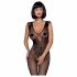 Obsessive N112 - mouwloze net catsuit - zwart (S-L)