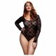 BACI Plus Size - lange mouwen, kanten body - zwart (XL-XXL)