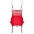 Obsessive Lovica - kanten jarreteltop en string (rood)