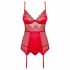 Obsessive Lovica - kanten jarreteltop en string (rood) - L/XL