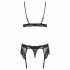 Obsessive 810-SEG-1 - kant kanten lingerie set (zwart)