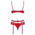 Obsessive Heartina - lingerie set (rood) - L/XL