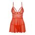 Obsessive 838-BAB-3 - pikante kanten babydoll met string (rood)