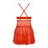 Obsessive 838-BAB-3 - pikante kanten babydoll met string (rood)