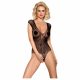 Obsessive B112 - Mouwloze engelenvleugels net body (zwart) - XL/XXL