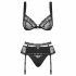 Obsessive Heartina - lingerie set (zwart)