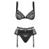 Obsessive Heartina - lingerie set (zwart) - L/XL