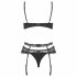 Obsessive Heartina - lingerie set (zwart) - L/XL