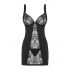 Obsessive Heartina - nachtjurk met string (zwart) - L/XL