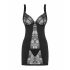 Obsessive Heartina - nachtjurk met string (zwart) - L/XL