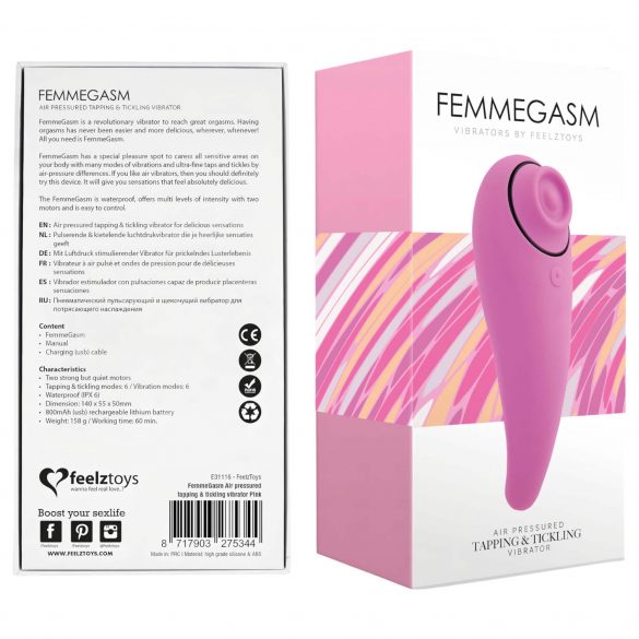 FEELZTOYS Femmegasm - oplaadbare 2in1 clitorisstimulator (roze)