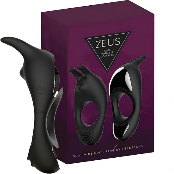 FEELZTOYS Zeus - oplaadbare vibrerende penisring (zwart)