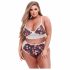 Baci Plus Size - bloemen, kanten bh-set met hoge taille